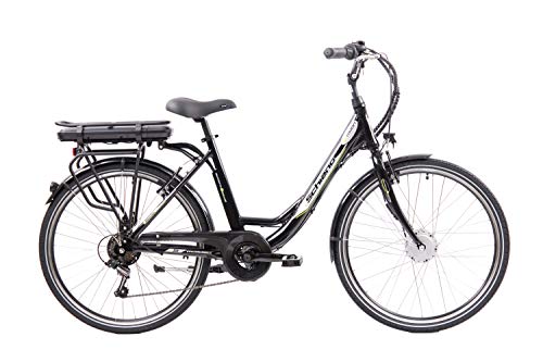 F.lli Schiano E- Moon Bicicleta eléctrica, Adultos Unisex, Negra, 26'