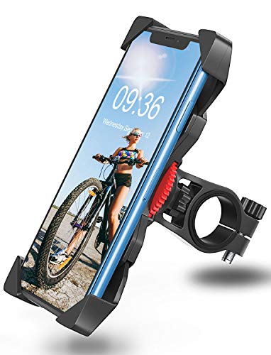 Bovon Soporte Movil Bicicleta, Anti Vibración Soporte Movil Bici Montaña con 360° Rotación para Moto, Universal Manillar Compatible con iPhone 12/12 Pro/12 Mini/11 Pro MAX y 3.5'-6.5' Móvil
